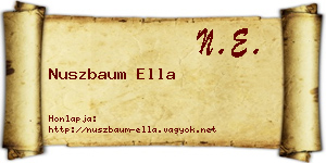 Nuszbaum Ella névjegykártya